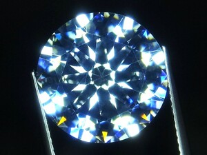 22.18ct 15mm 究極のExcellentcut 特大キュービックジルコニア 理想的なラウンドブリリアンカット 人の手が一切触れていない完全未使用新品