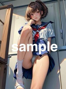 626 AI Girlsオリジナル美少女 コスプレアート A4ポスター イラスト 高画質 光沢紙 セクシー セーラー服 パンティ ローアングル