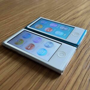 【Apple アップル】iPod nano 第7世代 MD477 ブルー / MD480 シルバー 16GB 2台セット まとめ売り 中古品本体のみ 追跡付送料無料