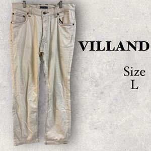 34a825 villand レディース　チノパン　アイボリー　綿100%