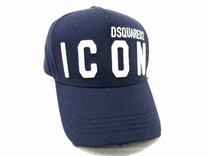 ■新品■未使用■ DSQUARED2 ディースクエアード ICON コットン100％ ベースボールキャップ 帽子 メンズ レディース ネイビー系 AT7383