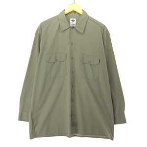 古着 ディッキーズ Dickies 長袖 ワークシャツ メンズL /eaa457564