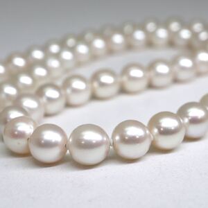 1円〜!!▲アコヤ本真珠ネックレス▲D 約41.4g 約46.5cm 約7.5-8.0mm珠 pearl necklace jewelry パール EA5/EA9 69