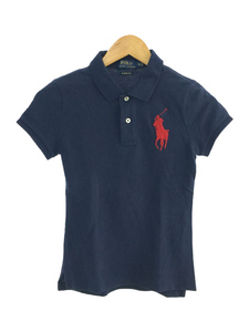 POLO RALPH LAUREN◆ポロシャツ/XS/コットン/NVY/無地