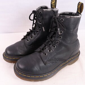 ドクターマーチン UK4/22.5cm-23.0cm/8ホール 11821 黒 ブラック ブーツ dr.martens ユニセックス レディース 古着 中古 dh4176