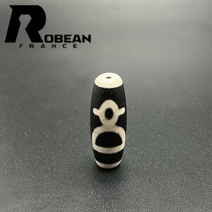 逸品 EU製 定価5万円★ROBEAN・チベット老玉髄・財神天珠★パワーストーン アクセサリー 天然石 瑪瑙 金運 お守り 約36.9*13.3mm 1004T024