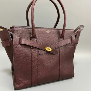 1円 MULBERRY マルベリー ベイズウォーター レザー トートバッグ ハンドバッグ 2way レディース ボルドー系 ターンロック 金具 正規品本物