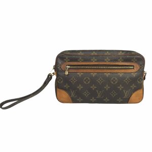 【1円～】ルイヴィトン LOUIS VUITTON バッグ クラッチバッグ モノグラム マルリードラゴンヌGM M51825 882TH レザー ブラウン 中古