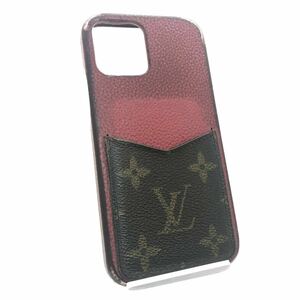 LOUIS VUITTON ルイヴィトン　モノグラム　バンパー　iPhoneケース　iPhone12/12PRO レッド　スペイン製　刻印あり　PVC×レザー