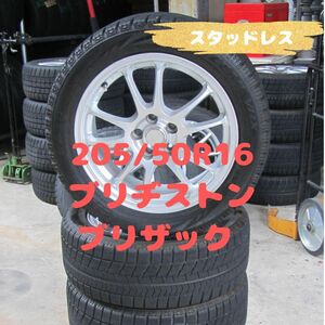 205/50R16　スタッドレス　ブリヂストン　ブリザック　VRX　インプレッサ　レガシィなど　16×6.5J　5H　PCD100　ET46