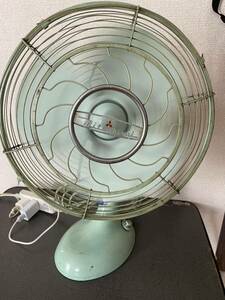 三菱 AC electric FAN 扇風機 昭和レトロ アンティーク ヴィンテージ 当時物 グリーン 緑 3枚羽根 