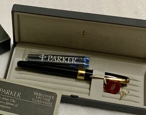 PARKER パーカー 万年筆 ボールペン 文房具 筆記用具 18K ゴールド 750 SONNET LAQUE ソネット ラクエ 黒 ケース インクカートリッジ 