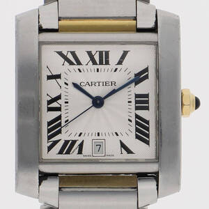 CARTIER カルティエ W51005Q4 タンクフランセーズLM ホワイトダイヤル YG/SS 自動巻き ユニセックス 【124079】