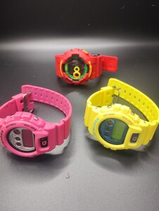 カシオ CASIO G-SHOCK　3本セット　GD-100RF-4JFラスタカラー　DW6900CSクレイジーカラーズ　