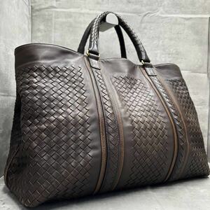 1円■美品■ 定価50万 BOTTEGA VENETA ボッテガヴェネタ メンズ ビジネスバッグ トートバッグ レザー イントレチャート 大容量 A4 PC 本革