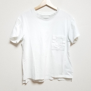 エルメス HERMES 半袖Tシャツ サイズ36 S - 白 レディース クルーネック/エンブロイダリー刺繍ポケット トップス