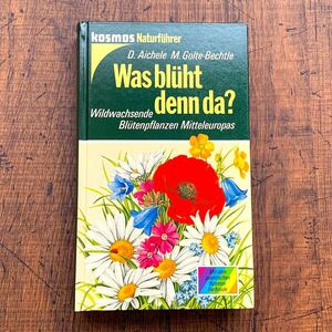 ドイツの古い植物図鑑(Was bluht denn da? 1988年)/アンティーク ヴィンテージ ヨーロッパ 植物画 花 洋書 ボタニカルアート 美品/