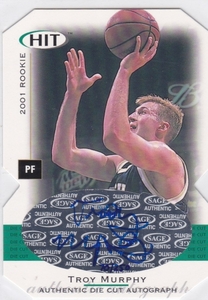 NBA 2001 SAGE HIT Die Cut auto Troy Murphy RC /250