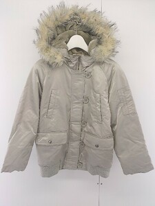 ◇ GAP ギャップ キッズ 子供服 フェイクファー 長袖 中綿 ジャケット サイズ140 グレージュ レディース