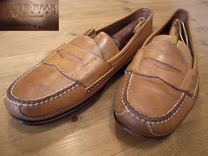 ブラジル製 COLE HAAN コールハーン COUNTRY 革靴 ペニー ローファー スリッポン レザーシューズ 茶 サイズ 9M 約27㎝