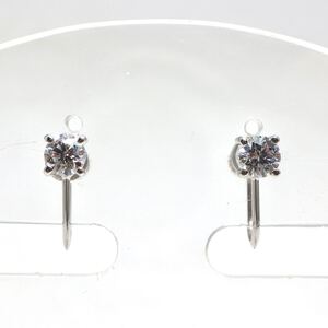 1円〜!!SEIKO jewelry(セイコージュエリー)《Pt900 天然ダイヤモンドイヤリング》J 約1.9g diamond earring jewelry EB6/EC6 E171