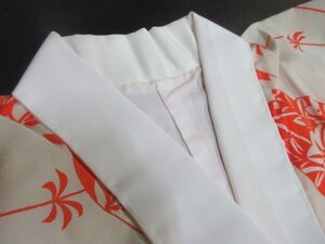 1円 中古 正絹 長襦袢 縮緬 式典 和装 和服 正月 アンティーク 鼓 和楽器 袷 身丈123cm 裄62cm【夢職】★★★