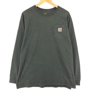 古着 カーハート Carhartt ORIGINAL FIT 無地ポケットロングTシャツ ロンT メンズXL /eaa450606