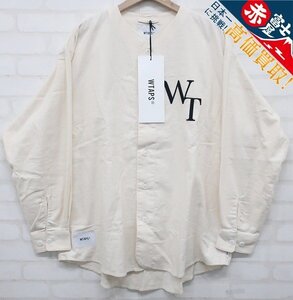 8T7384/未使用品 WTAPS League 02 LS Cotton. Twill. League 222TQDT-SHM05 ダブルタップス ベースボールシャツ