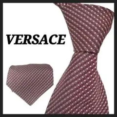 VERSACE ネクタイ　レギュラータイ　レッド　ドット