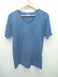 ◇ BODYGARD USA製 Vネック 半袖 Tシャツ サイズL ブルー メンズ P