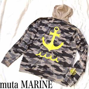 ★ muta MARINE ムータ マリン ラッシュパーカー MONO CAMO カモフラ フルジップ パーカー 5 M メンズ 定価25.300円 263388014 極美品