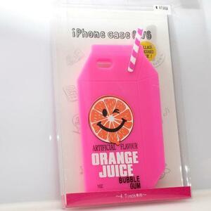 Apple iPhone 6s iPhone 6 用 オレンジジュース型スマホケース ORANGE JUCE シリコンカバー ピンク ヴィレッジヴァンガード限定 激レア