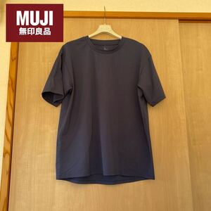 【無印良品】吸汗速乾Tシャツ/ネイビー/size:M