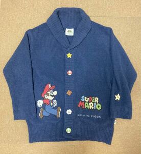 美品★gelato piqueジェラートピケ SUPER MARIO スーパーマリオ ショールカラー カーディガン (F) ユニセックス ジャケット ブルゾン