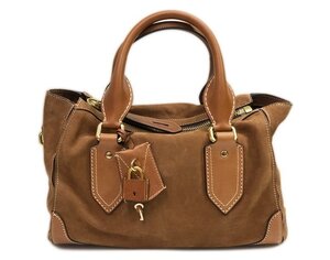 極美品 BURBERRY PRORSUM バーバリー プローサム ボストン ハンド バッグ ブラウン Dark Tan Leather ゴールド金具 保存袋有 箱有