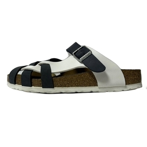 ビルケンシュトック BIRKEN STOCK サンダル 38 - 白×ネイビー×黒 レディース 靴