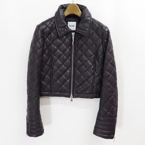 MOSCHINO CHEAP AND CHIC QUILTED LEATHER CROPPED JACKET モスキーノ キルティング ラム レザー クロップド ショート ジャケット ブルゾン