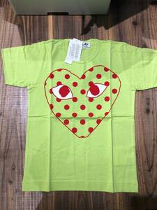 COMME des GARCONS PLAY　黄緑Tシャツ　レディースMサイズ　AZ-T275-2