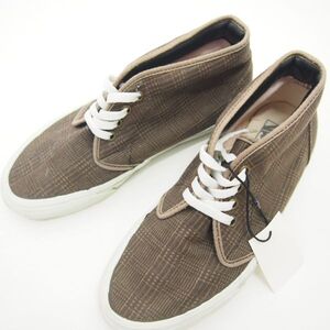 90s USA製 バンズ VANS チャッカ CHUKKA 茶 ブラウン チェック 26cm相当 アウトソール27cm