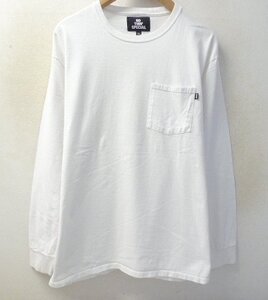 ◆NO THIN SPECIAL XL ノーシンスぺシャツ バックメッセージプリント ポケット付き 長袖　ロングスリーブ Tシャツ 白 サイズXL