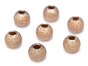 14KGF ピンクゴールドカラー ビーズ 丸玉 3mm［スターダスト］[6コ販売] / 14KPG-201BZ