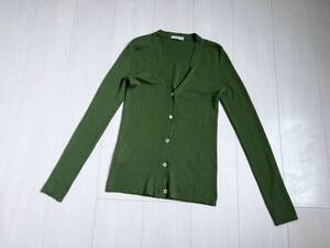 PRADA プラダ カーディガン ニット カシミヤ シルク 40 緑 グリーン 長袖 SILK CASHMERE BLEND KNIT CARDIGAN ▼0161