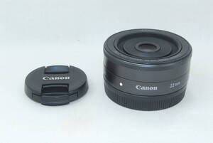 ★実用良品★Canon キャノン EF-M 22mm F2 STM グラファイト♪