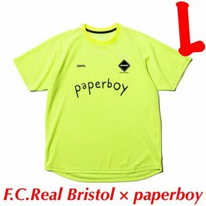 F.C.Real Bristol × paperboy PRE MATCH TOP【L】YELLOW エフシーレアルブリストル ペーパーボーイ プレマッチトップ F.C.R.B Tシャツ