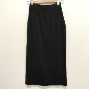 【unfil】アンフィル★ストレッチローシルクリブジャージーペンシルスカート stretch raw silk ribbed-jersey pecil skirt ロング size1 06