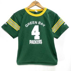 ■ 子供用 ビンテージ USA製 HUTCH ” GREEN BAY PACKERS #4 ” パッカーズ フットボール Tシャツ NFL MEDIUM アメフト アメカジ 観戦 ■