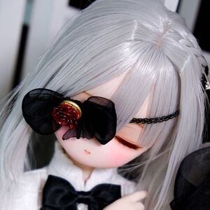 ボークス DDH-29 + バラ眼帯 ソフビ盛り カスタムヘッド SW肌 セミホワイト肌 MDD向け 難ありVolks Dollfiedream 