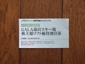 ガーラ湯沢スキー場 リフト券20%割引券 GALA湯沢 東急不動産 株主優待