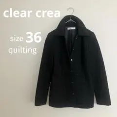 clearcrea暖かいキルティングジャケット黒 日本製 36