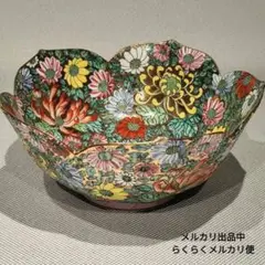 中国古美術 大清乾隆年製款　金彩　花柄　ボウル　蓮　輪花型　深鉢　美術品　骨董